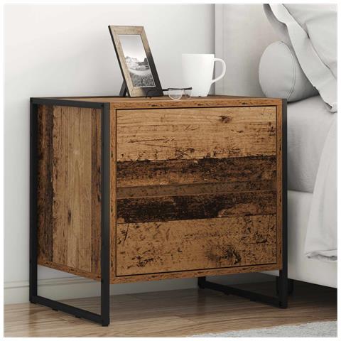 Comodino con cassetto 2 pcs Legno vecchio 50 x 39.5 x 50 cm - Foto 2