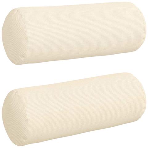 Cuscini a rullo 2 pcs Crema Ø 25 x 70 cm Tessuto in Cords - Foto 1