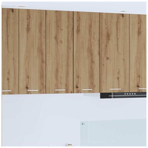 Armadio pensile Riga Rovere Artigiano e Bianco 30 x 31 x 80 cm - Foto 2