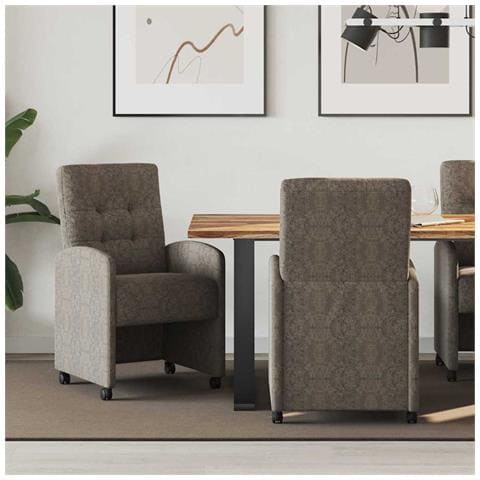 Sedie da Pranzo con Ruote 2 pcs Grigio scuro 57 x 67 x 98 cm - Foto 2