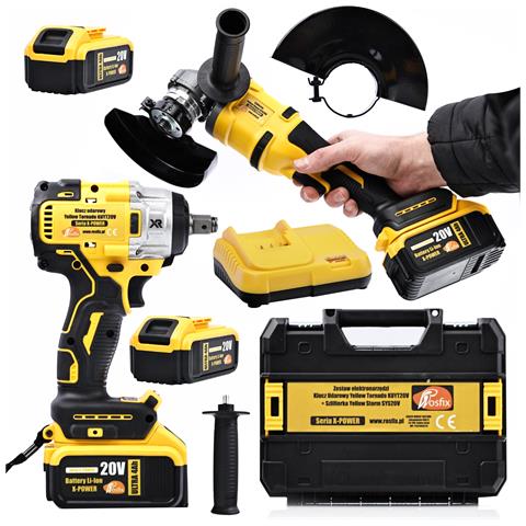 Set Elettroutensili Yellow Tornado Kuyt20v + Yellow Storm Sys20v - 2 Batterie 4ah, 21v, 350 Nm | Lavori Meccanici E Costruzioni - Foto 1