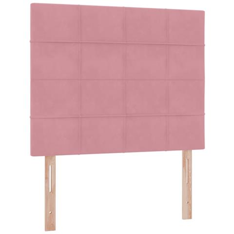 Letto con contenitore e materasso Rosa 120 x 200 cm Velluto - Foto 9