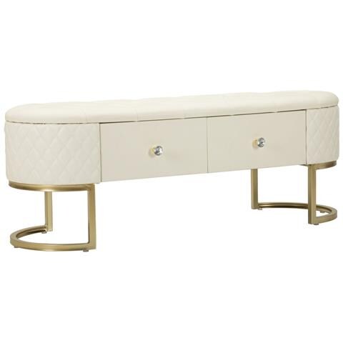Panca Con Portaoggetti Vkh302-bianco-legno-120x40x43 Cm - Foto 1
