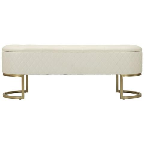Panca Con Portaoggetti Vkh302-bianco-legno-120x40x43 Cm - Foto 8