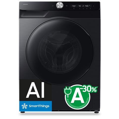 Samsung Series 9 Lavasciuga WD6400H Cl.A/D 9/6 kg Nero, Caricamento frontale, Libera installazione, Bianco, Sinistra, Nero, Pulsanti, Manopola - Foto 1