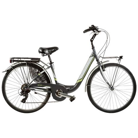 Bici Alluminio Da Donna Misura 26 X 1,75 Bicicletta Linea Venere City Bike Con Cambio 6v Completa Di Accessori Luci A Led - 40 Titanio Verde Lime - Foto 1