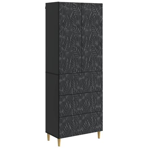 Set di armadi 2 pcs Nero 66 x 34,5 x 90 cm Legno ingegnerizzato - Foto 1