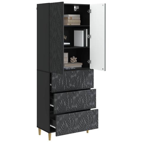 Set di armadi 2 pcs Nero 66 x 34,5 x 90 cm Legno ingegnerizzato - Foto 2