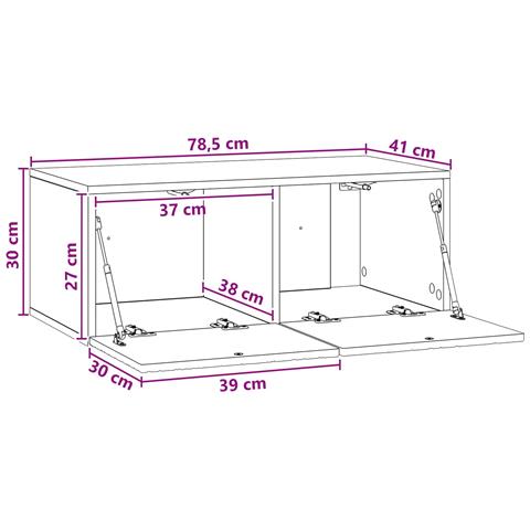 Mobile Porta TV da Muro 78,5 x 41 x 30 cm Bianco - Foto 9