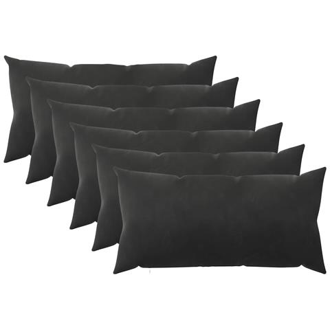 Cuscino con cuscino HEERLEN 6 pz Nero Velluto - Foto 1