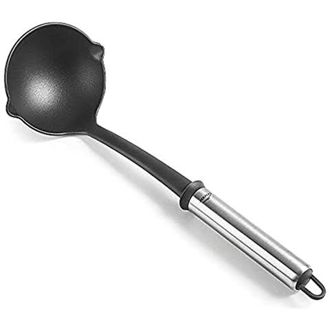 Mestolo da portata in nylon, cucchiaio da portata, utensile da cucina, manico in acciaio inossidabile - Foto 1