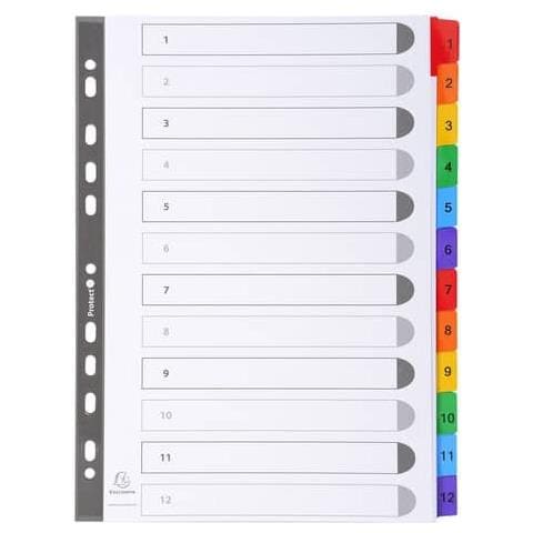 pz. 1 Divisori numerici cartoncino A4 12tasti 1112E - Foto 1