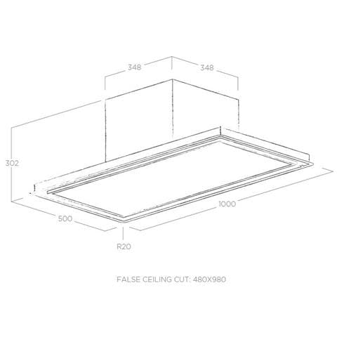 Cappa Skydome H30 A / 100 ad Isola da 100 cm Aspirante Colore Bianco - Foto 3