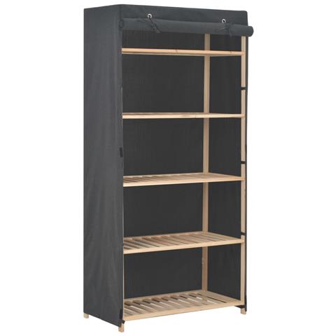 Armadio Grigio 79x40x170 Cm In Tessuto - Foto 1