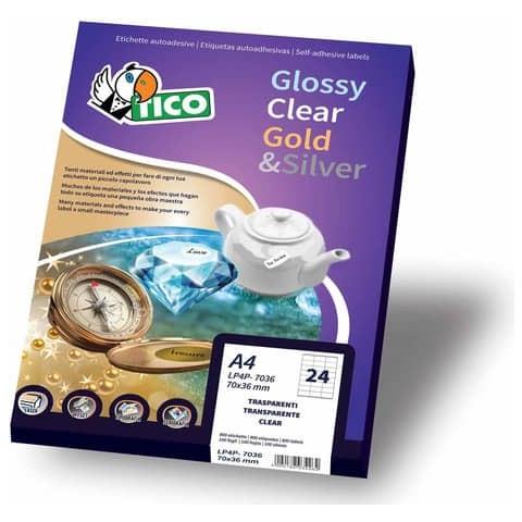 Etichette Rettangolari 45x25 Bianco Lucido 100 Fogli - Pg4-4525 - Foto 1