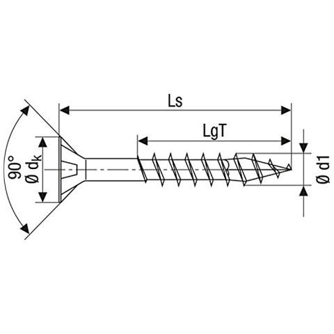191010801205 - Viti Per Costruzioni In Legno, 8,0 X 120 Mm, 50 Pezzi, T-star Plus, Una Testa Svasata, Filettatura Parziale, 4tagliare, Wirox A3j, 191010801205 - Foto 3
