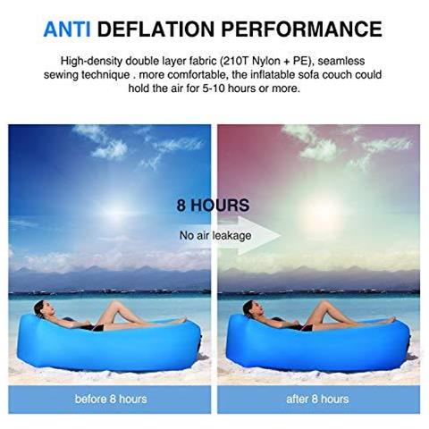 Gonfiabile Lounger 2020 Aggiornamento Impermeabile Anti-aria Che Perde Aria Divano Con Portatile Pacchetto Gonfiabile Divano E Air Chair Per Il Viaggio Campeggio Escursioni E Feste In Spiaggia - Foto 4