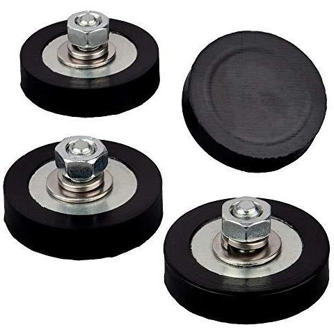 4sets Rivestito Di Gomma Magnete Pot Forte Neodimio Base Magnetica Con M6 Filetto Maschio Stud Round Disco Magnetics Verticale Magnetica 18.0kg Pull-forza - Foto 1