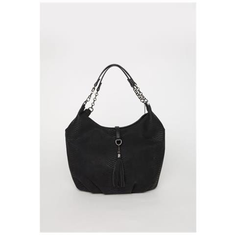 Borsa Aida Effetto Pyton Nera Donna - Foto 1