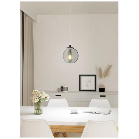 Lampadario Moderno Ariscani 1 Luce Acciaio Nero - Foto 2