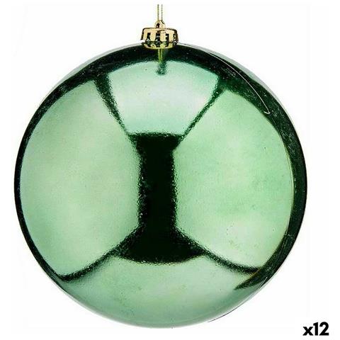 Palla Di Natale Verde Plastica 20 X 20 X 20 Cm (12 Unità) - Foto 1