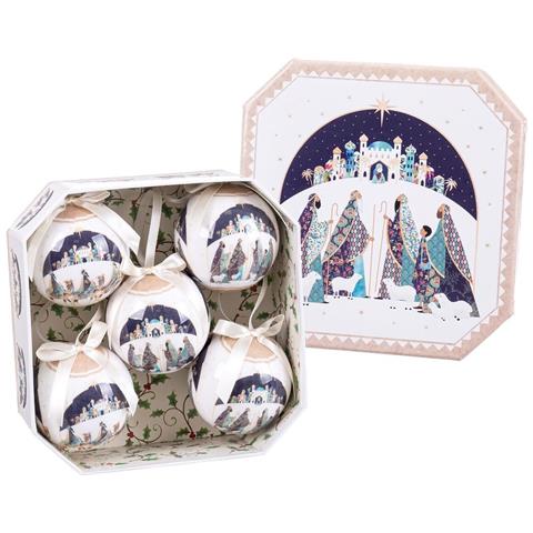 Palle Di Natale Multicolore Polyfoam Re Magi 7,5 X 7,5 X 7,5 Cm (5 Unità) - Foto 1