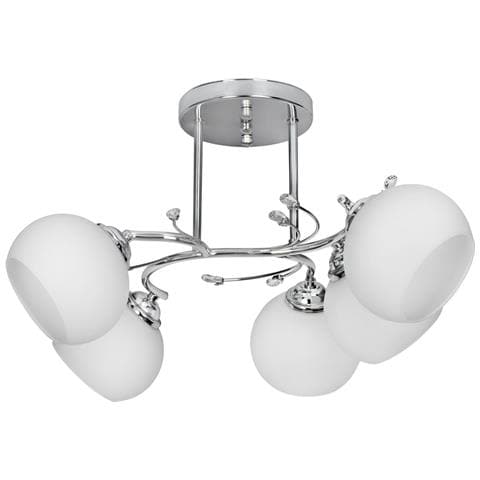 Lampadario Activejet Aje-irma 5p Bianco Nero Argentato Metallo 40 W 50,9 X 28 X 46 Cm - Foto 1