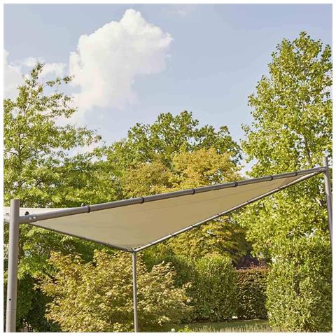 Gazebo 350x350 Cm Da Esterno Giardino Con Struttura In Acciaio Resistente E Copertura Irregolare In Poliestere Alicante - Foto 2