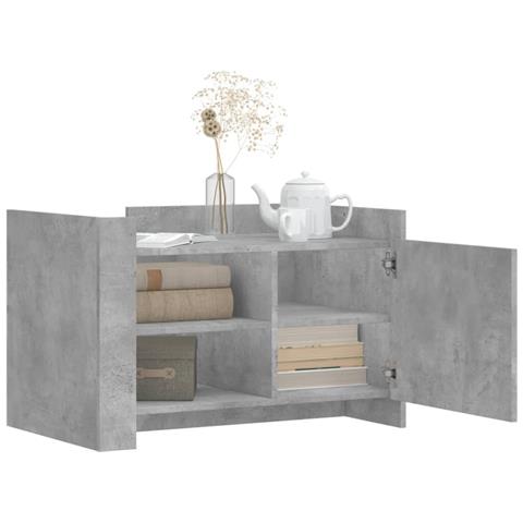 Tavolino Salotto Grigio Cemento 80x50x50 Cm Legno Multistrato - Foto 3