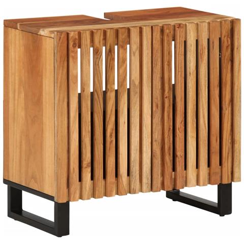 Mobile Lavabo Da Bagno 62x34x58cm In Legno Massello Di Acacia - Foto 1