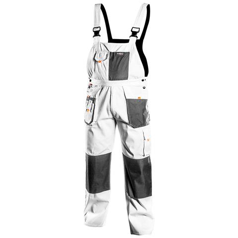 Pantaloni Da Lavoro Con Bretelle, Bianco, Hd, Taglia S / 48 - Foto 1