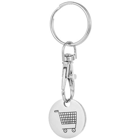 Moneta Per Carrello Della Spesa In Acciaio Inox Con Portachiavi Carrello Della Spesa - Foto 1