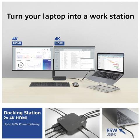 Ac7150 Replicatore Di Porte E Docking Station Per Laptop Cablato Usb 3.2 Gen 2 (3.1 Gen 2) Type-c Nero - Foto 2