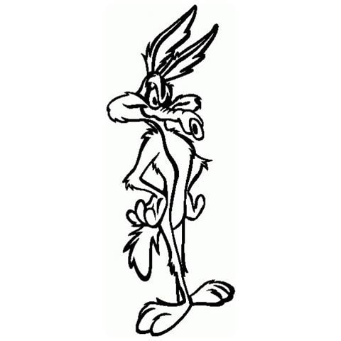 Willy Coyote - Adesivo Prespaziato - Colore Nero - 15cm - Foto 1
