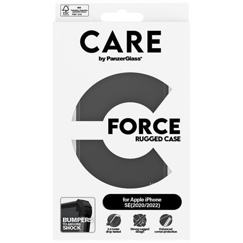 CARE Case Fashionable Black FORCE iPhone 7/8/SE custodia per cellulare Cover Trasparente - Foto 2
