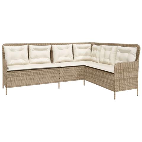 Set Divani Da Giardino 2 Pz Con Cuscini Beige In Polyrattan - Foto 3