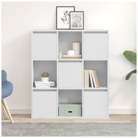Libreria Bianca 89x24x101,5 Cm In Legno Multistrato - Foto 3