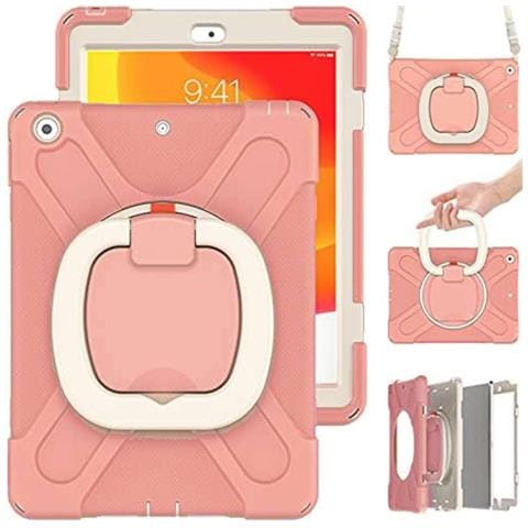 Custodia Ipad 10.2"" Con Supporto Rotante E Cinturino - Elegante Rosa E Pratica - Foto 1
