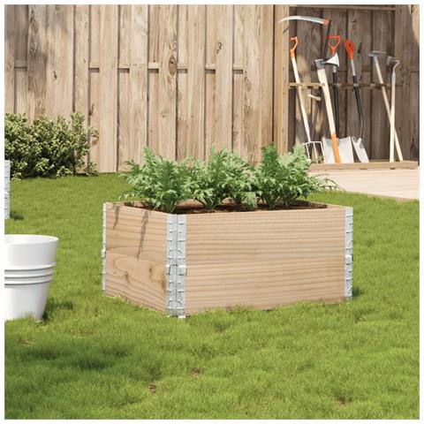 Fioriera Da Giardino 80x60 Cm In Legno Massello Di Pino - Foto 8