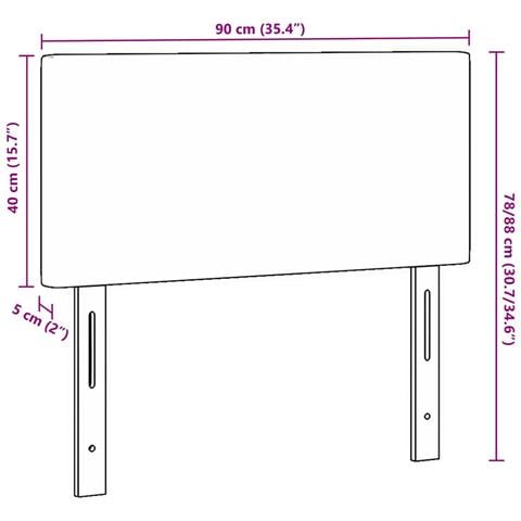 Testiera  Design Semplice Grigio Scuro 90 cm Tessuto Corduroy - Foto 9