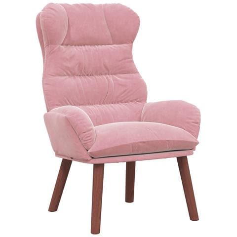 Poltrona Rilassante in Velluto Rosa - Foto 1