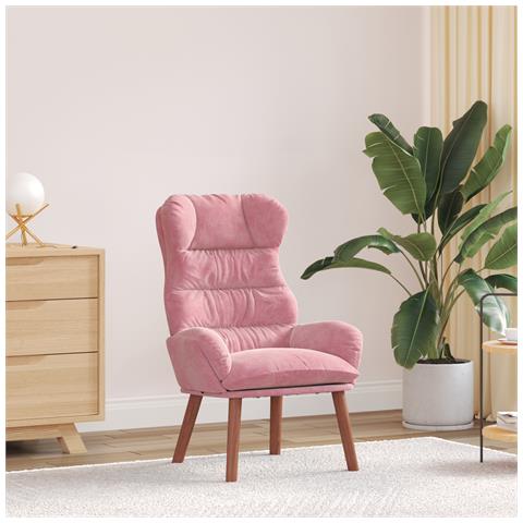 Poltrona Rilassante in Velluto Rosa - Foto 2