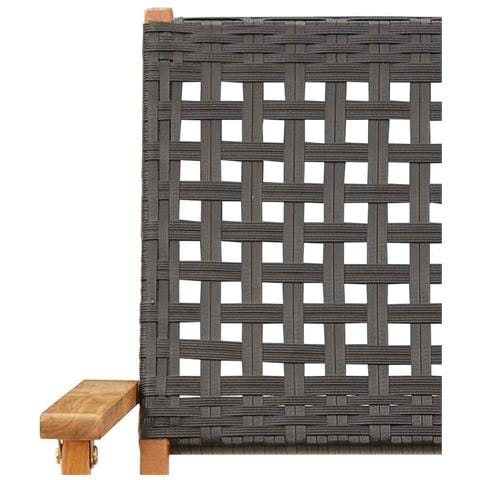 Sedie Giardino Pieghevoli 8 pz Nere Polyrattan e Legno Massello - Foto 9