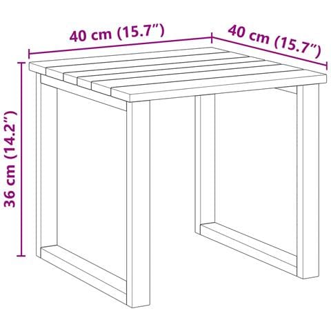 Tavolo per lettini 40x40x36 cm Legno di pino impregnato - Foto 9