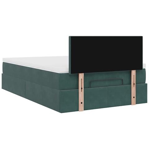 Struttura Letto Pouf con Materasso 120x200 cm Velluto - Foto 9