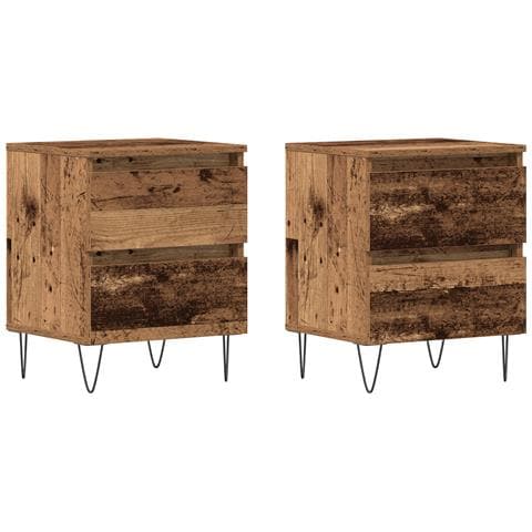 Comodini 2 pezzi Legno Vecchio 40x35x50 cm Legno Ingenerizzato - Foto 1