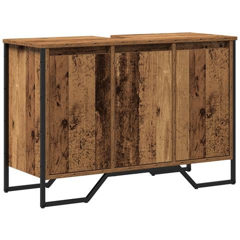 Mobile lavabo da bagno Legno antico 91x35x60 cm Legno ingegnerizzato - Foto 1