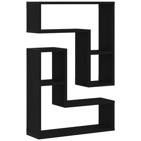Ripiani da parete , 2 pezzi, Nero Rovere, 50x15x85 cm, Legno ingegnerizzato - Foto 1