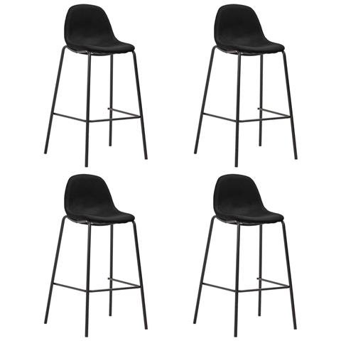 Sedie Da Bar 4 Pz Nere In Tessuto - Foto 2