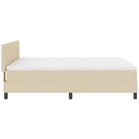 Letto a molle con materasso Crema 140 x 190 cm Tessuto - Foto 9